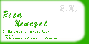 rita menczel business card